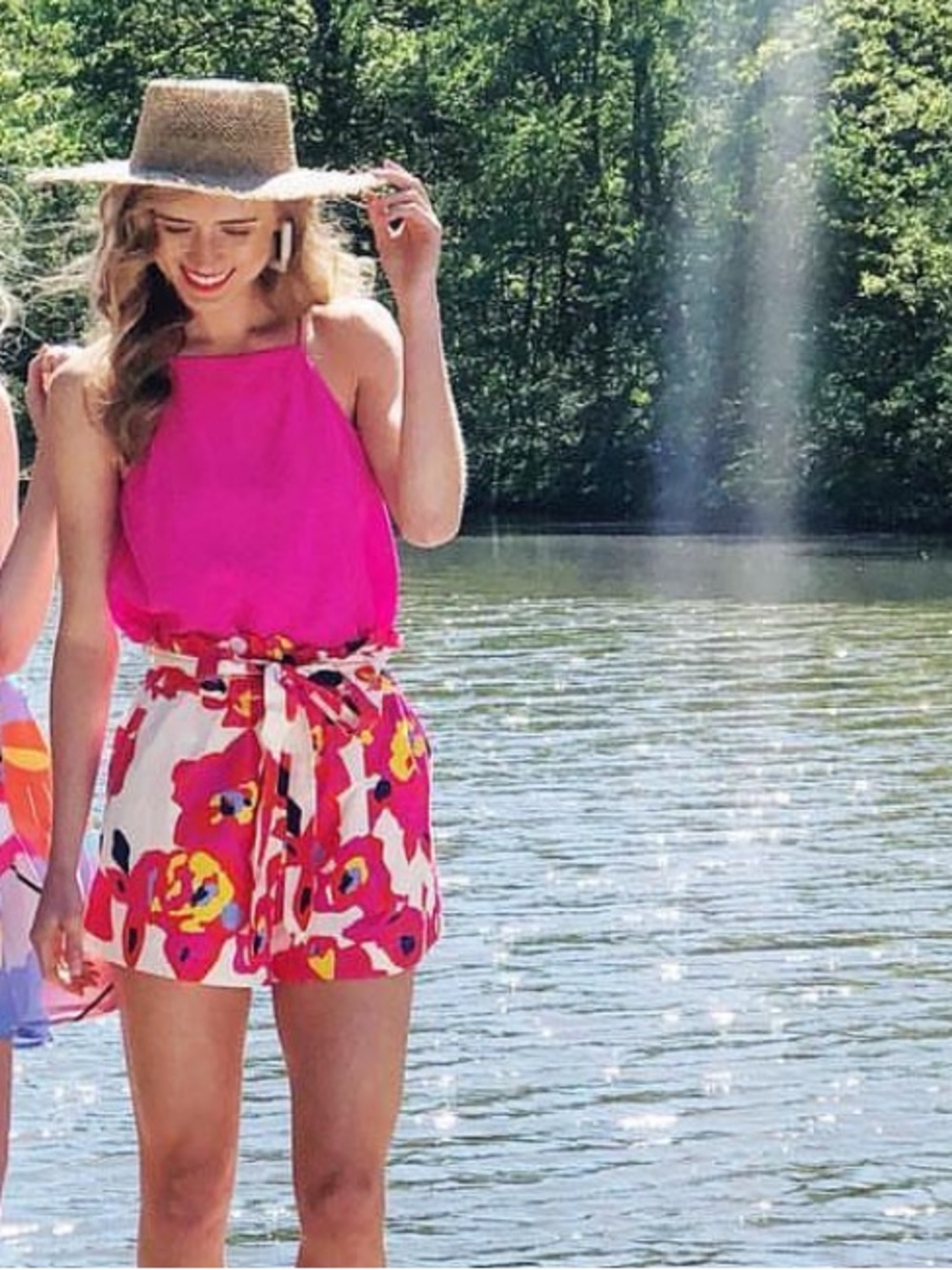 CROSBY by Mollie Burch Pink Floral Tie-Waist Shorts